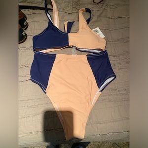 Cupshe swimsuit blue/coral